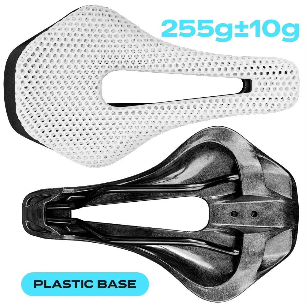 RYET 3D Printed Bike Saddle Carbon Fiber Ultralight Hollow Comfortable Breathable MTB Mountain Road Bicycle Cycling Seat
