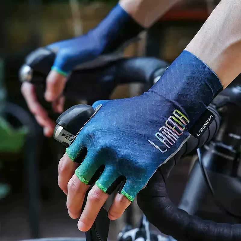 LAMEDA Professional Bicycle Gloves for Men Summer Half-Finger Road Bike MTB Cycling Gloves Man Shock-Absorbing Bike Accessories