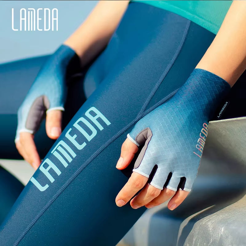 LAMEDA Professional Bicycle Gloves for Men Summer Half-Finger Road Bike MTB Cycling Gloves Man Shock-Absorbing Bike Accessories