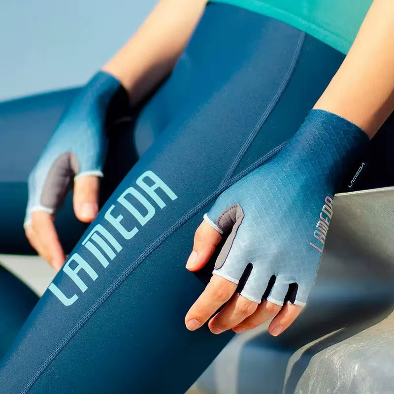 LAMEDA Professional Bicycle Gloves for Men Summer Half-Finger Road Bike MTB Cycling Gloves Man Shock-Absorbing Bike Accessories