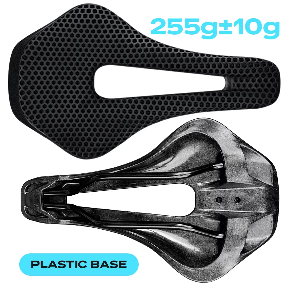 RYET 3D Printed Bike Saddle Carbon Fiber Ultralight Hollow Comfortable Breathable MTB Mountain Road Bicycle Cycling Seat