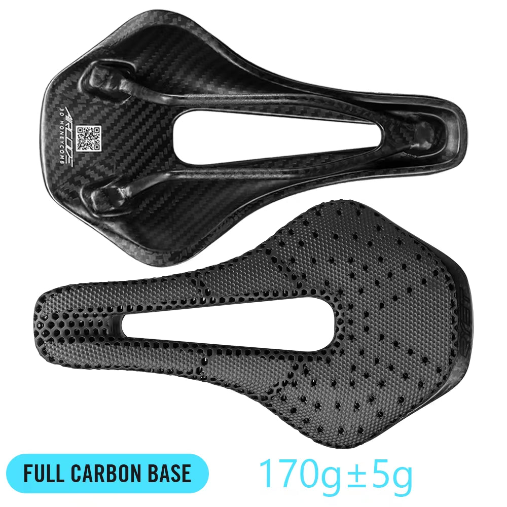RYET 3D Printed Bike Saddle Carbon Fiber Ultralight Hollow Comfortable Breathable MTB Mountain Road Bicycle Cycling Seat