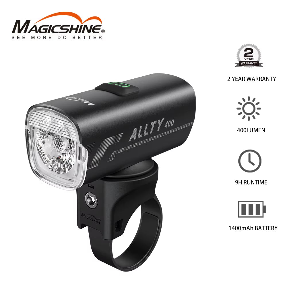 ALLTY 400 Road Bike Light, USB Type-C Rechargeable,Powerful Bike Headlight Compatible With: Mountain, Kids, Street