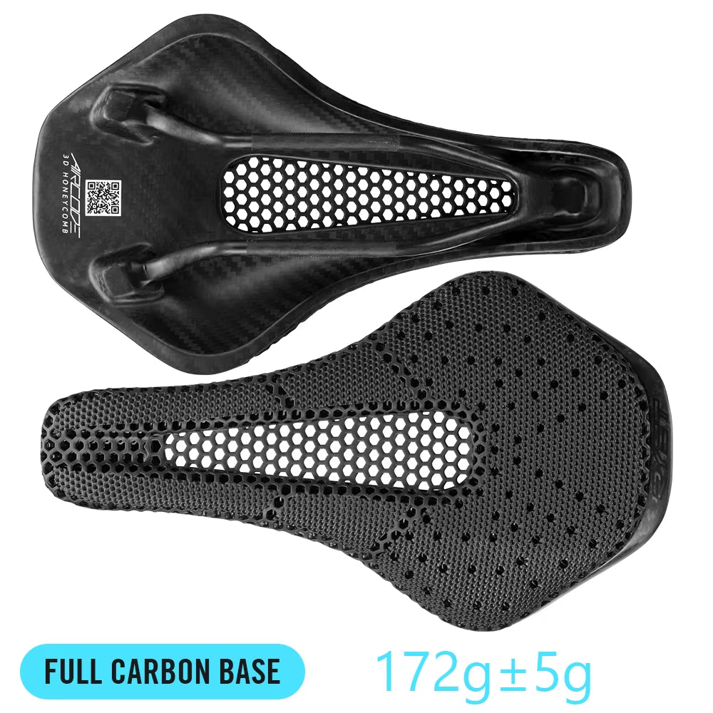 RYET 3D Printed Bike Saddle Carbon Fiber Ultralight Hollow Comfortable Breathable MTB Mountain Road Bicycle Cycling Seat