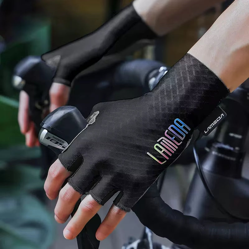 LAMEDA Professional Bicycle Gloves for Men Summer Half-Finger Road Bike MTB Cycling Gloves Man Shock-Absorbing Bike Accessories