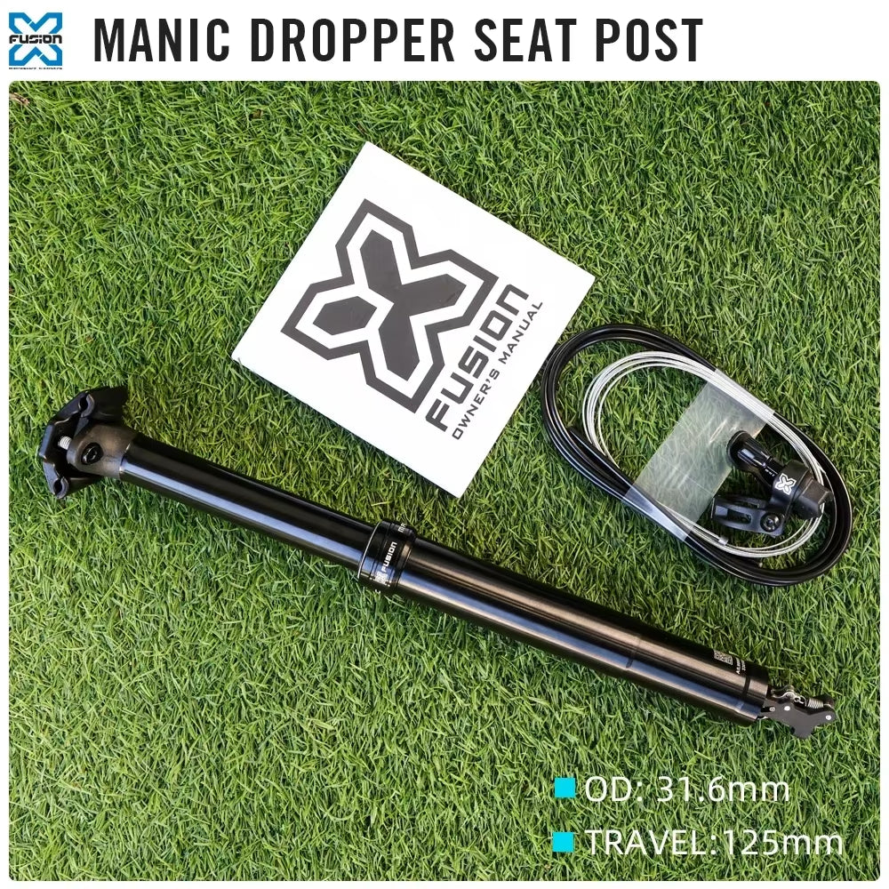 New X-Fusion Manic MTB Dropper Seatpost 31.6MM 361MM 125Mm Internel Cable Dropper Seat Post for Mountain Bike Gravel Parts