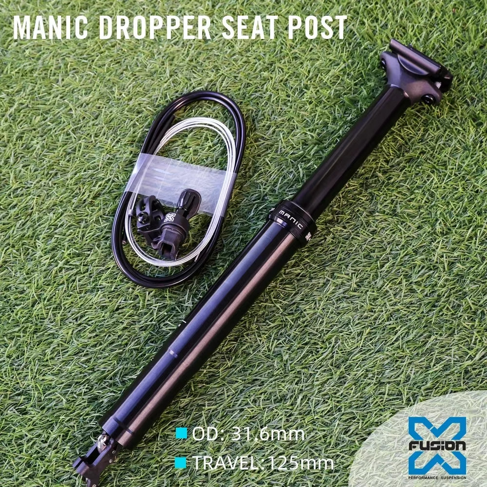 New X-Fusion Manic MTB Dropper Seatpost 31.6MM 361MM 125Mm Internel Cable Dropper Seat Post for Mountain Bike Gravel Parts
