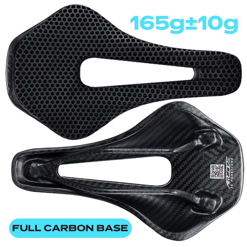 RYET 3D Printed Bike Saddle Carbon Fiber Ultralight Hollow Comfortable Breathable MTB Mountain Road Bicycle Cycling Seat